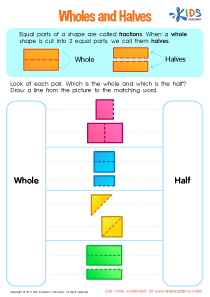 Wholes and Halves Worksheet: Free Printable PDF for Children